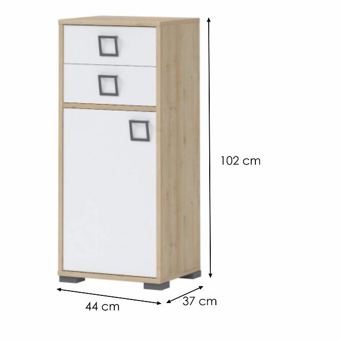Komoda 1D2S Kiki OR12-BK/KI-15 beech/white
