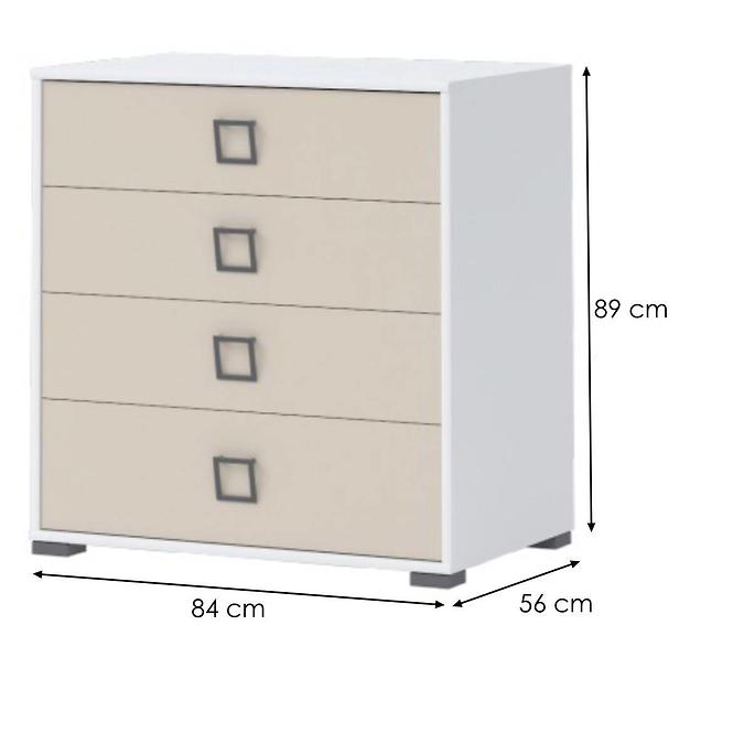 Komoda Kiki F4-BE/KI-01 white/sand,2