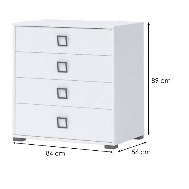 Komoda Kiki F4-BE/KI-15 white/white,2