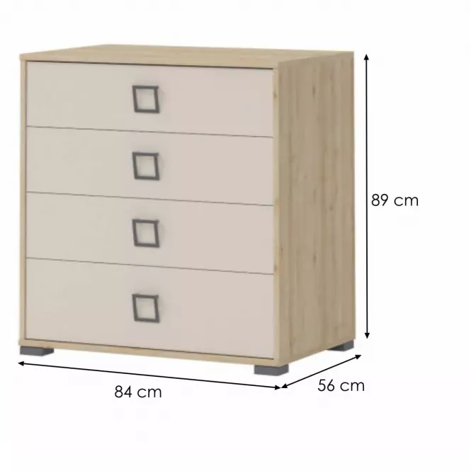 Komoda Kiki F4-BK/KI-01 beech/sand
