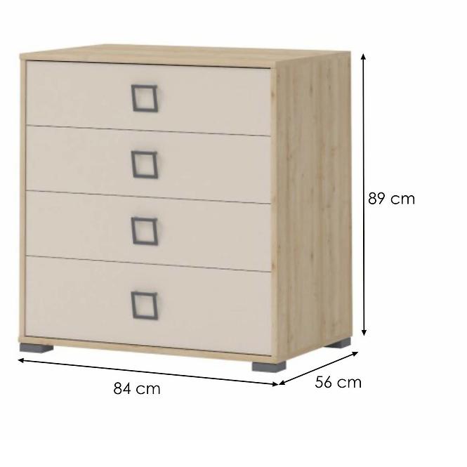 Komoda Kiki F4-BK/KI-01 beech/sand