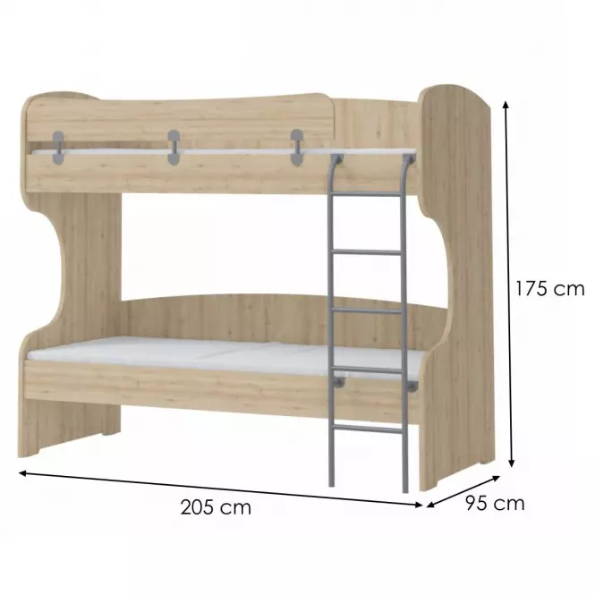 Poschodová posteľ Kiki KRSP-BK/KI beech,2
