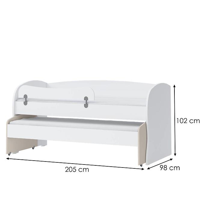 Posteľ Kiki KRD1-BE/KI-01 white/sand