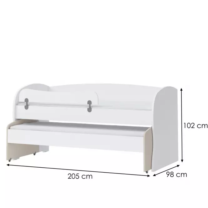 Posteľ Kiki KRD1-BE/KI-01 white/sand,2