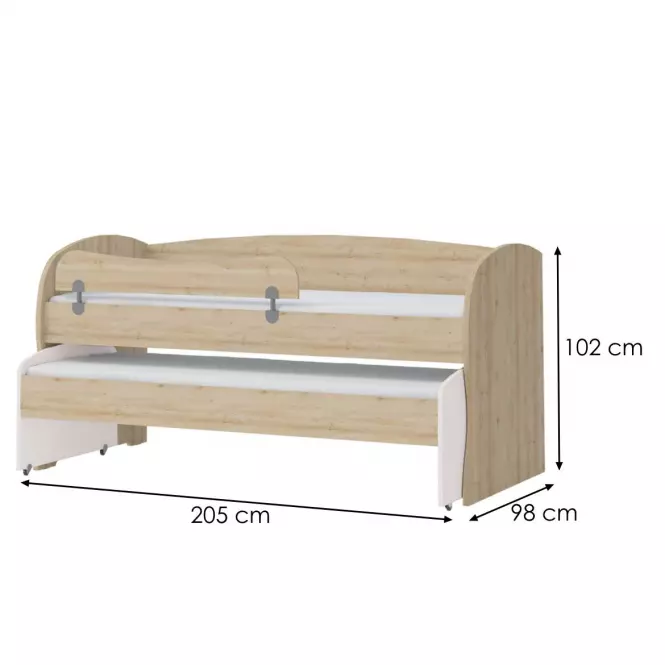 Posteľ Kiki KRD1-BK/KI-15 beech/white