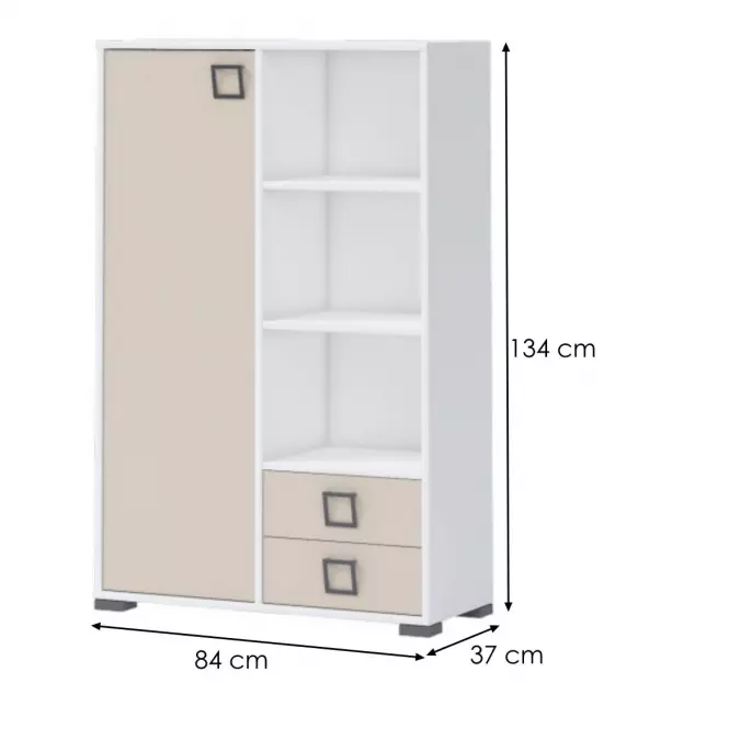 Regál Kiki K12-BE/KI-01 white/sand