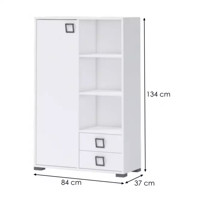 Regál Kiki K12-BE/KI-15 white/white,2
