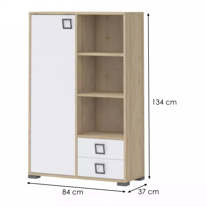 Regál Kiki K12-BK/KI-15 beech/white