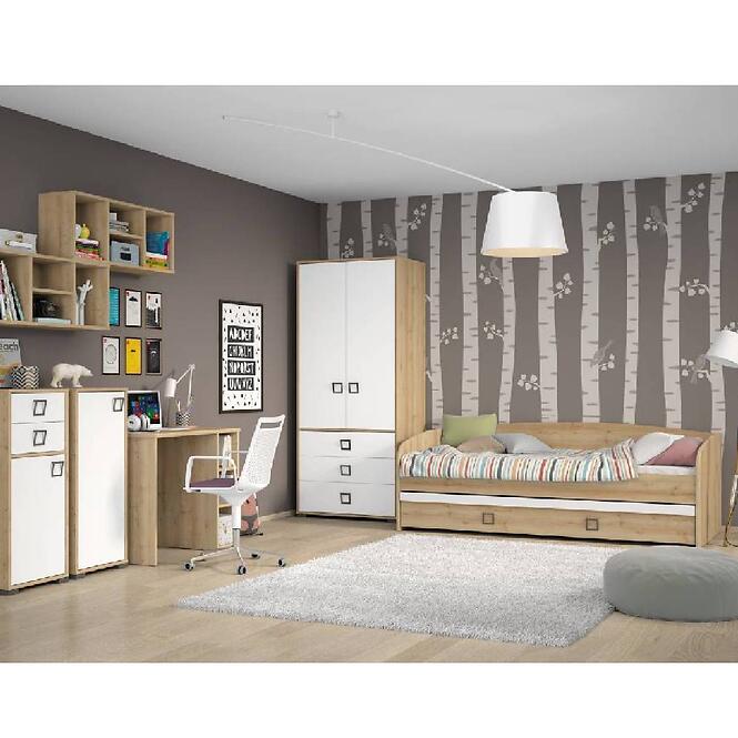 Regál Kiki V22-BK/KI-15 beech/white,4