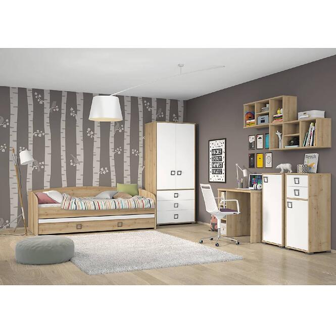 Regál Kiki V22-BK/KI-15 beech/white,5