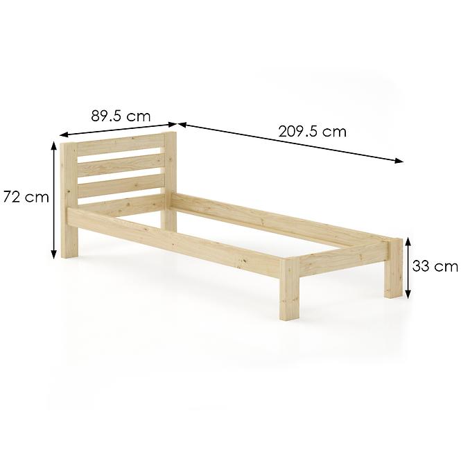 Posteľ borovica LK127–80x200 surová