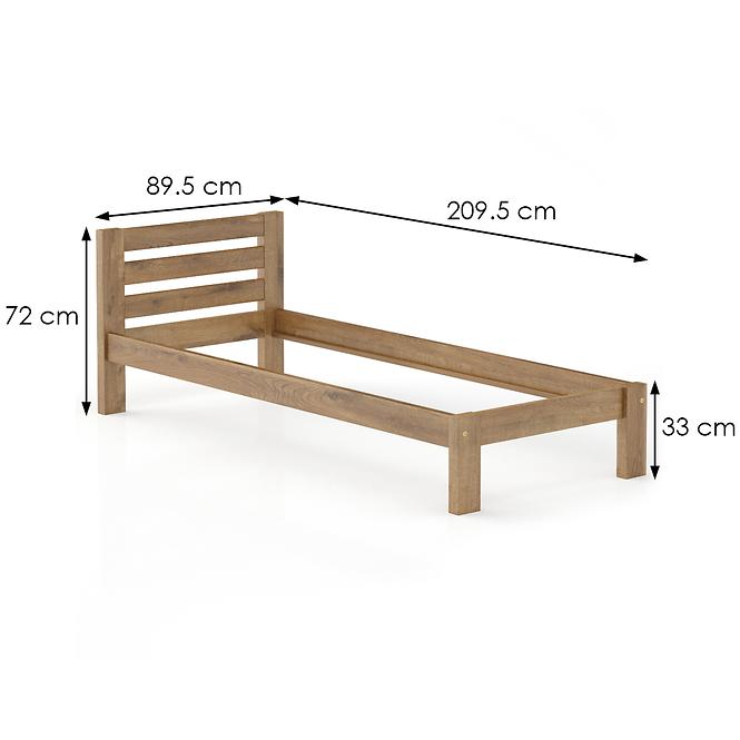 Posteľ borovica LK127–80x200 dub