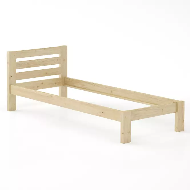 Posteľ borovica LK127–90x200 surová,2
