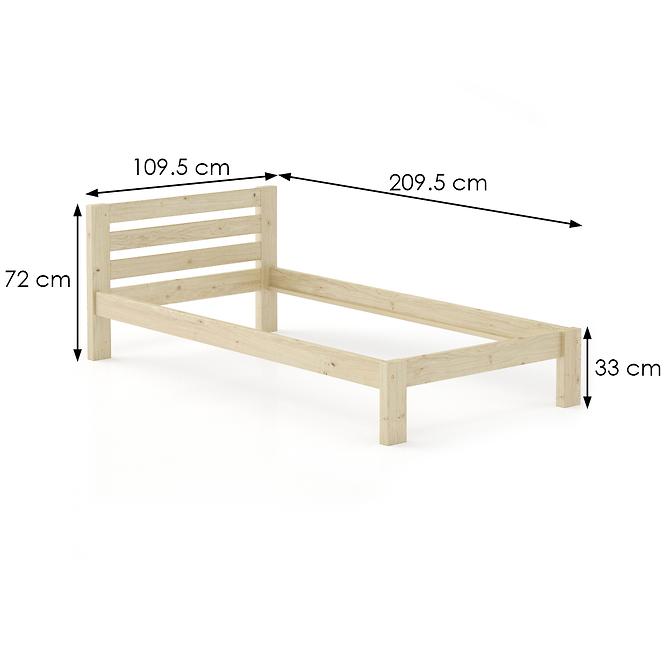 Posteľ borovica LK127–100x200 surová,3