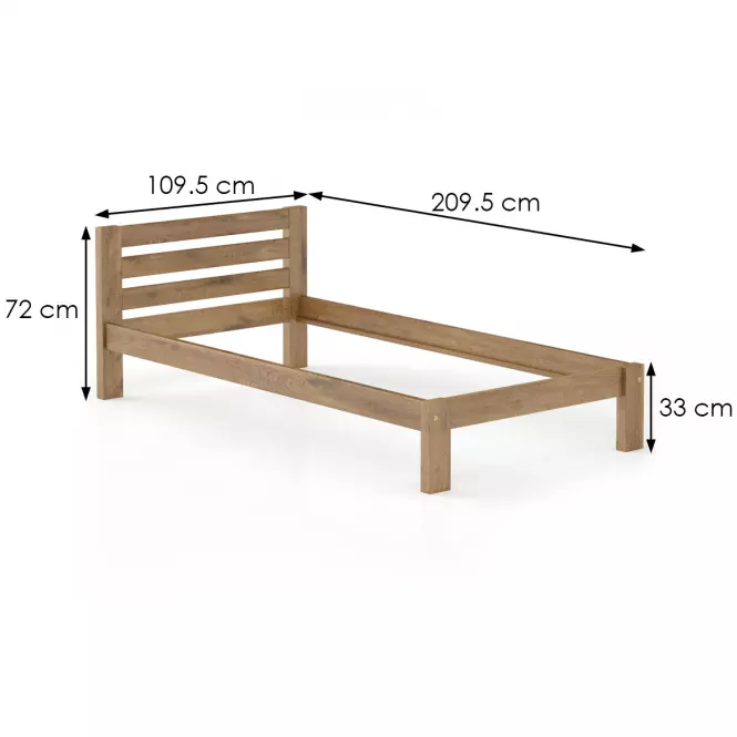 Posteľ borovica LK127–100x200 dub,3