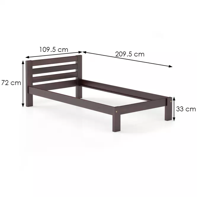 Posteľ borovica LK127–100x200 orech,3