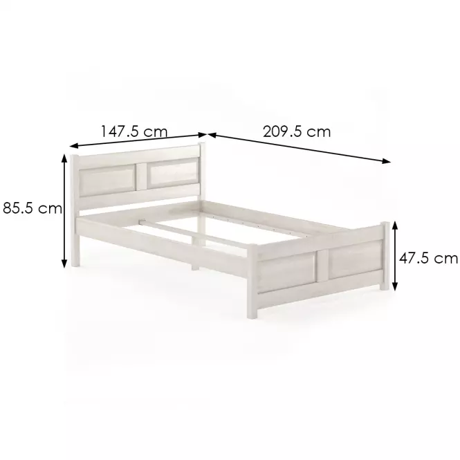 Posteľ buková LK109–140x200 bielený