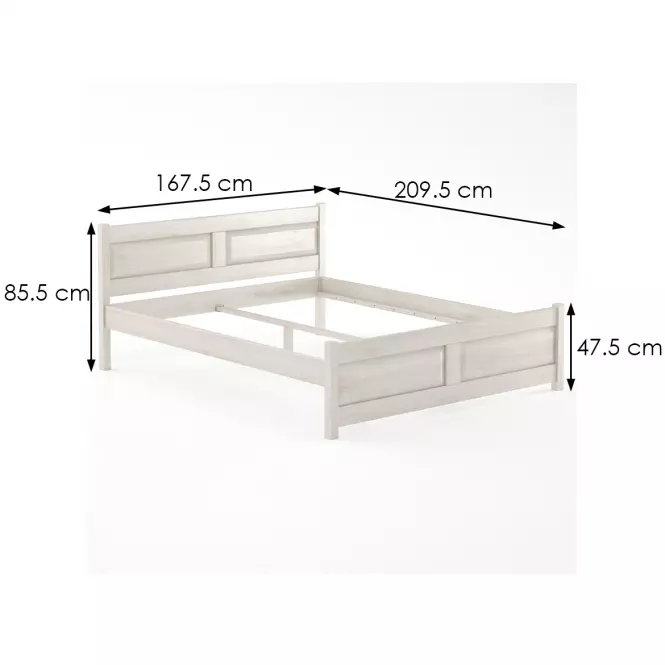 Posteľ buková LK109–160x200 bielený,3