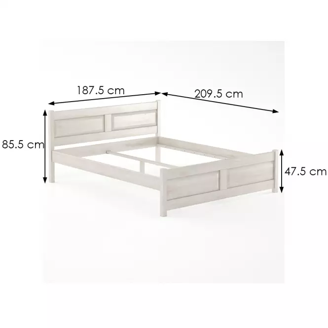 Posteľ buková LK109–180x200 bielený,3