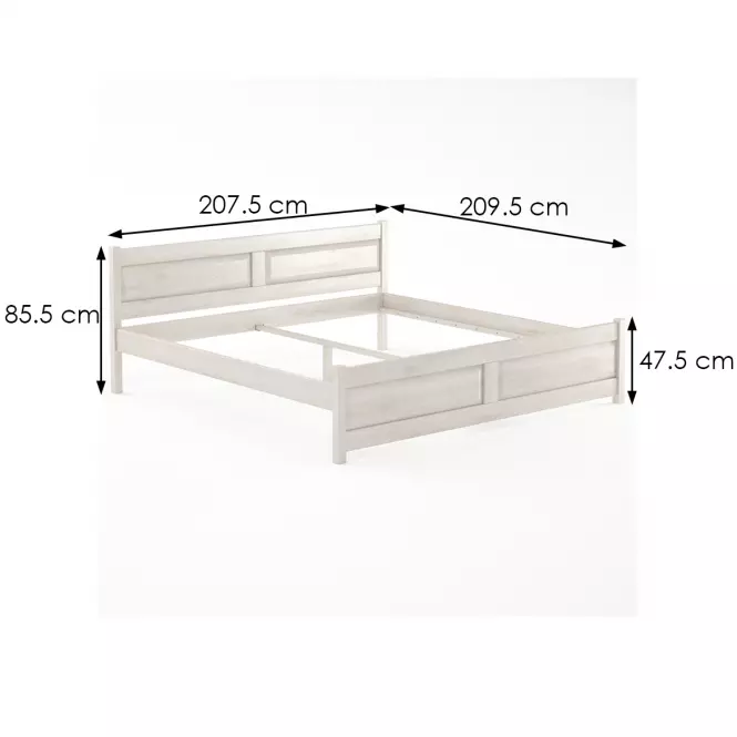 Posteľ buková LK109–200x200 bielený