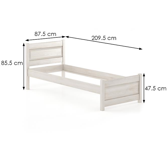 Posteľ buková LK120–80x200 bielený,3