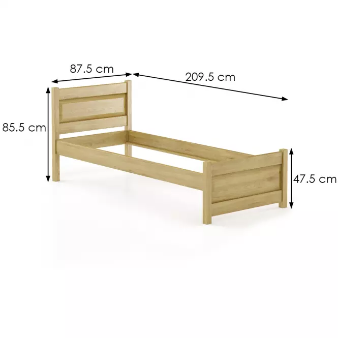 Posteľ buková LK120–80x200 rustikal,3