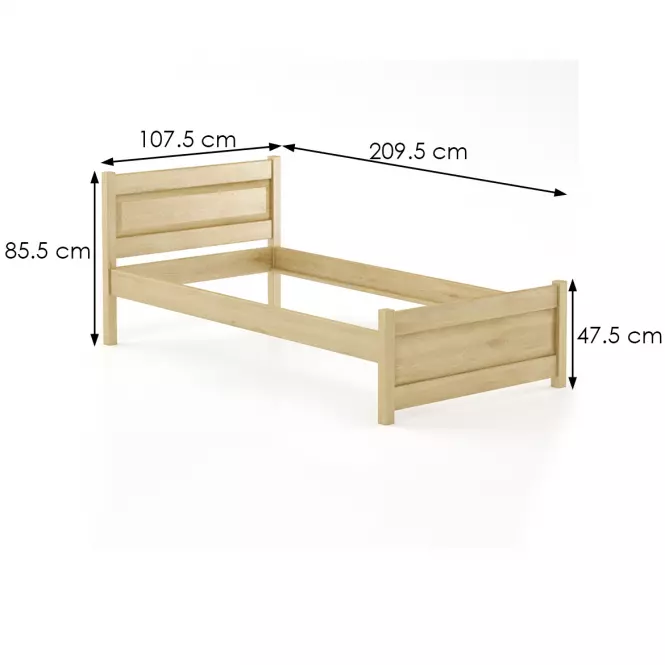 Posteľ buková LK120–100x200 prírodné,3