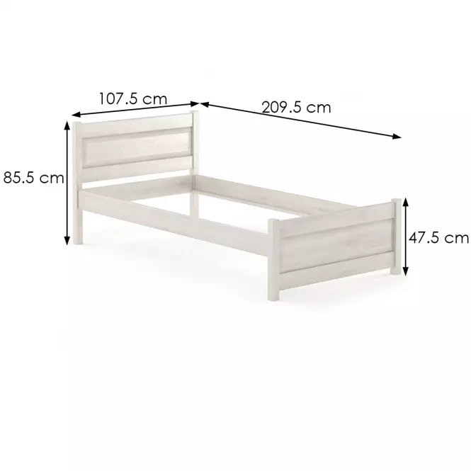 Posteľ buková LK120–100x200 bielený,3