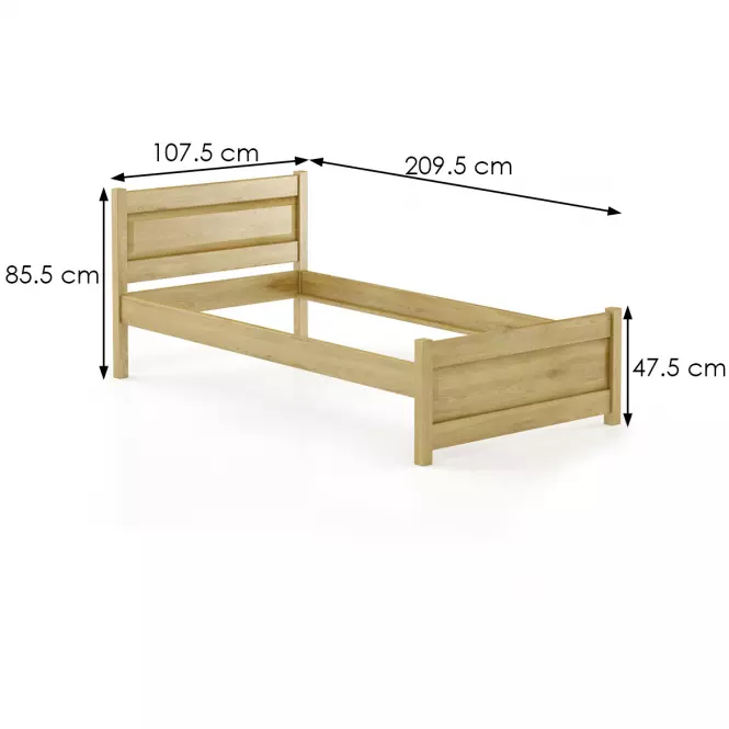 Posteľ buková LK120–100x200 rustikal,3