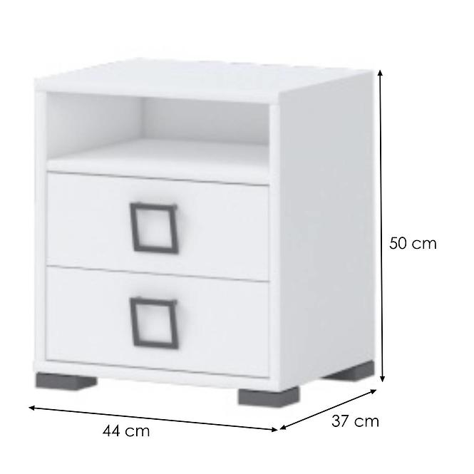 Nočný stolík Kiki NS2-BE/KI-15 white/white
