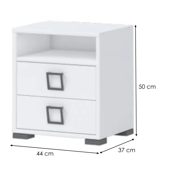 Nočný stolík Kiki NS2-BE/KI-15 white/white,2