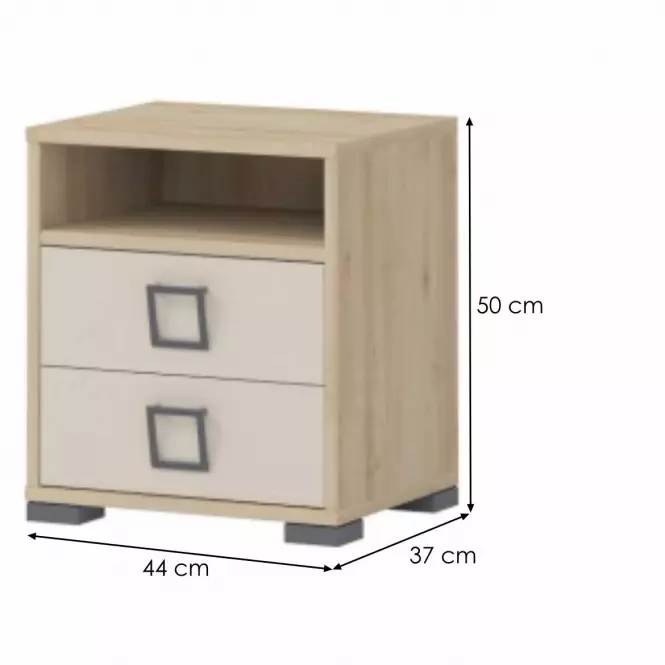 Nočný stolík Kiki NS2-BK/KI-01 beech/sand