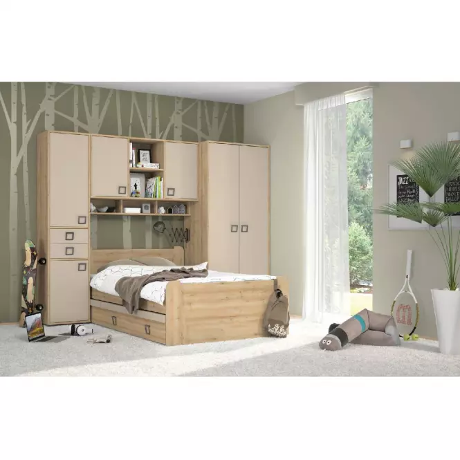 Nočný stolík Kiki NS2-BK/KI-01 beech/sand