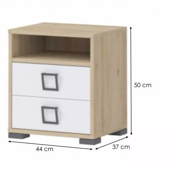 Nočný stolík Kiki NS2-BK/KI-15 beech/white