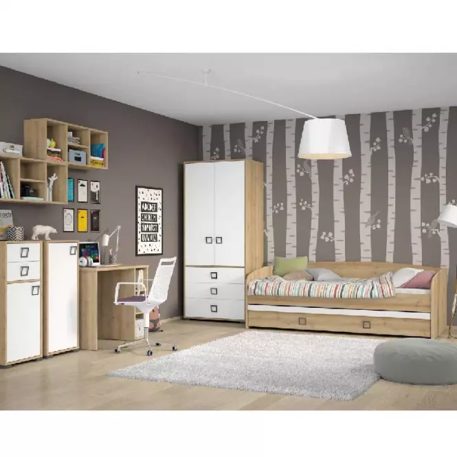 Nočný stolík Kiki NS2-BK/KI-15 beech/white