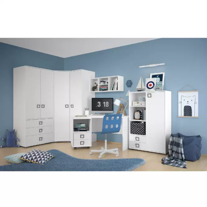 Skriňa 1D Kiki P1-BE/KI-15 white/white,3