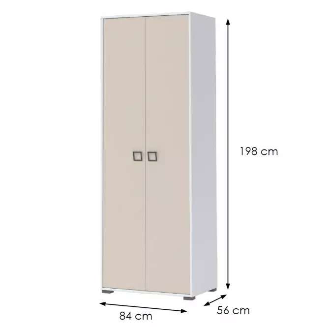 Skriňa 2D Kiki G2P-BE/KI-01 white/sand