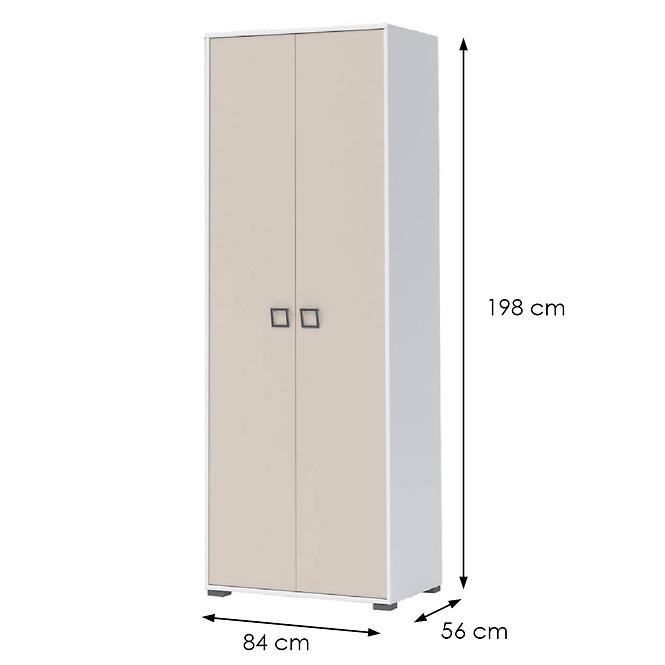 Skriňa 2D Kiki G2P-BE/KI-01 white/sand,2