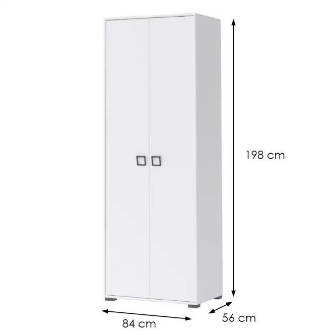 Skriňa 2D Kiki G2P-BE/KI-15 white/white,2