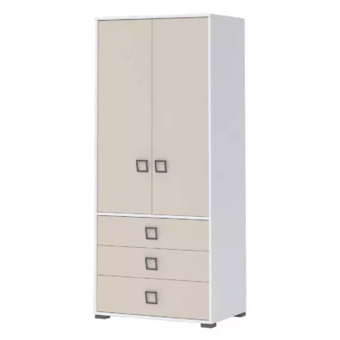 Skriňa 2D3S Kiki G23-BE/KI-01 white/sand