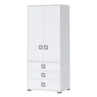 Skriňa 2D3S Kiki G23-BE/KI-15 white/white