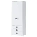 Skriňa 2D3S Kiki P23-BE/KI-15 white/white