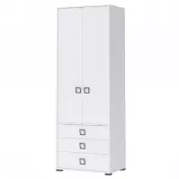 Skriňa 2D3S Kiki P23-BE/KI-15 white/white