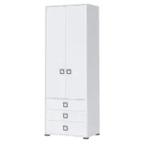 Skriňa 2D3S Kiki P23-BE/KI-15 white/white