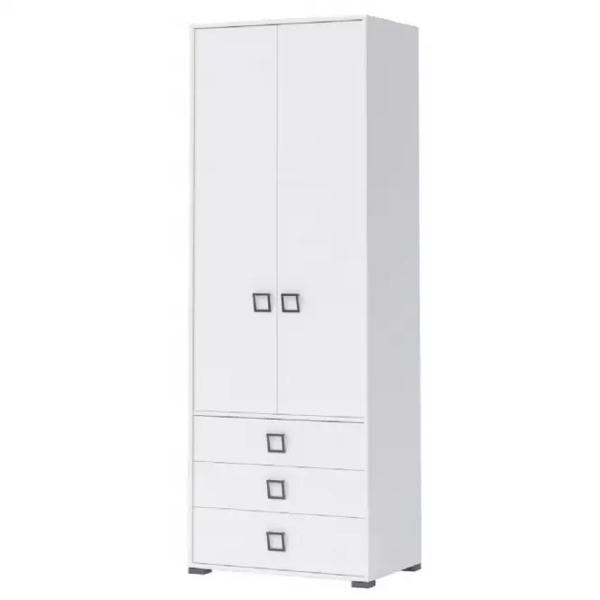 Skriňa 2D3S Kiki P23-BE/KI-15 white/white