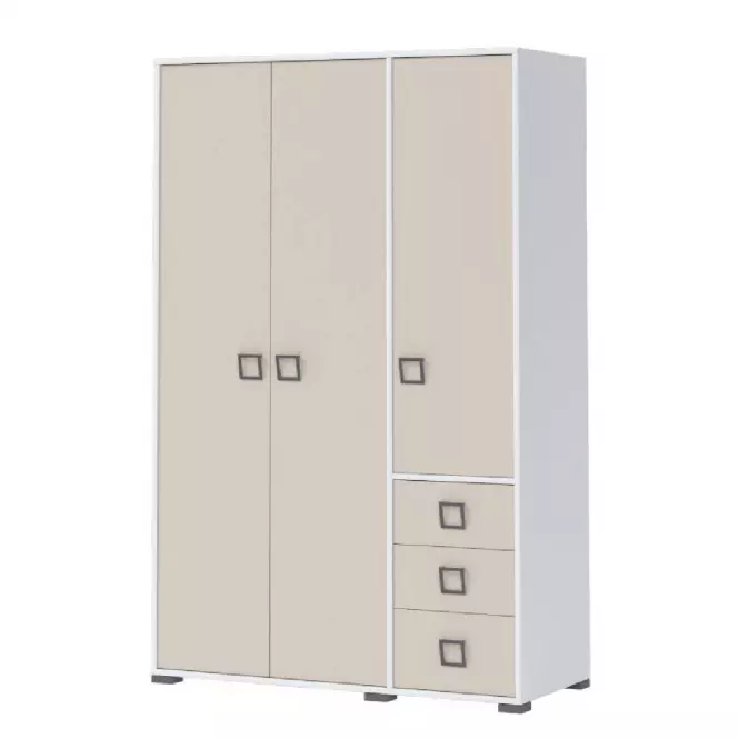 Skriňa 3D3S Kiki G33-BE/KI-01 white/sand