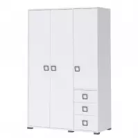Skriňa 3D3S Kiki G33-BE/KI-15 white/white