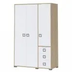 Skriňa 3D3S Kiki G33-BK/KI-15 beech/white