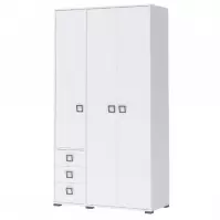 Skriňa 3D3S Kiki P33-BE/KI-15 white/white
