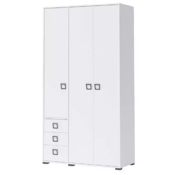 Skriňa 3D3S Kiki P33-BE/KI-15 white/white